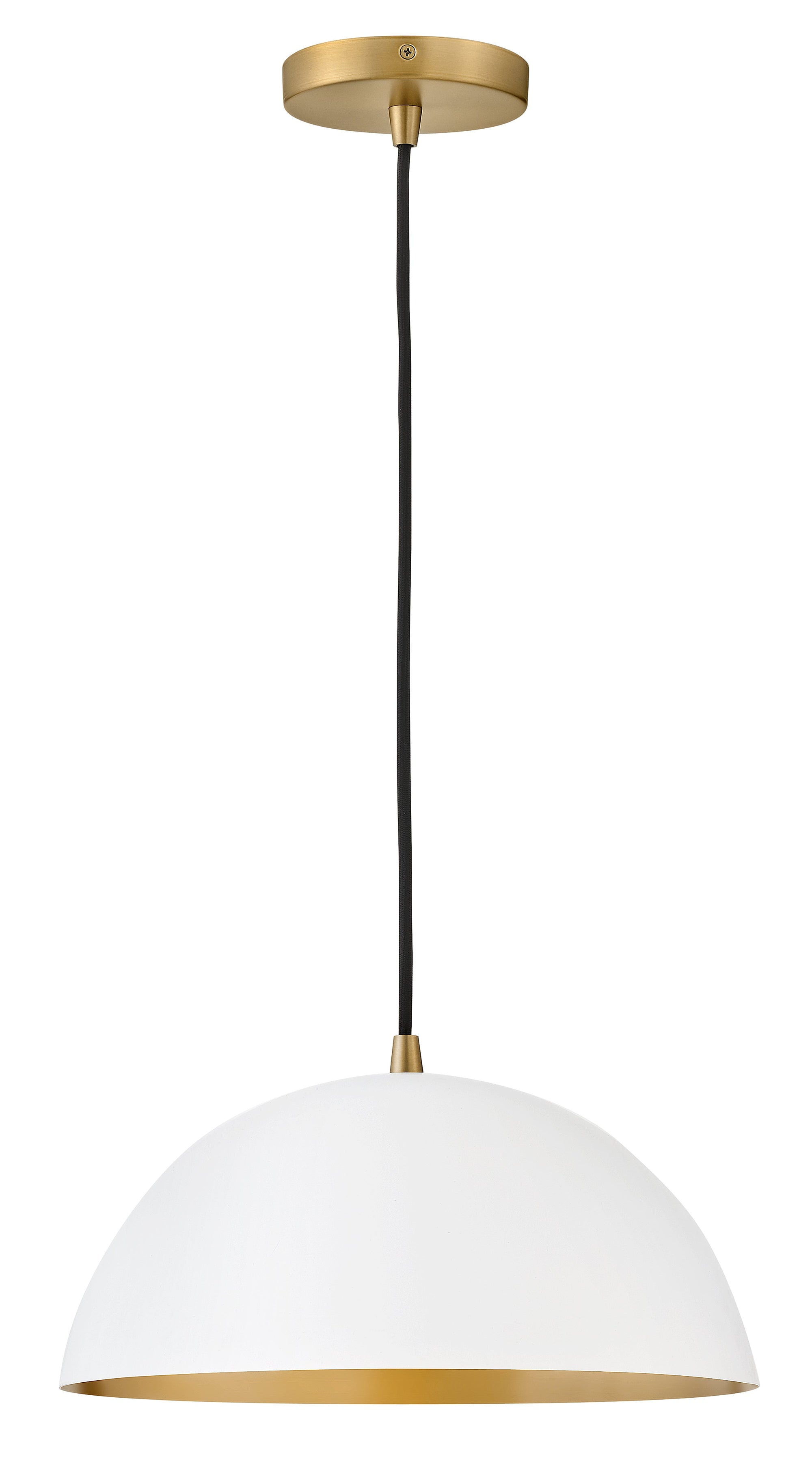 Lou 1L Pendant, Matte White w/ Lacquered Brass - 83307MW